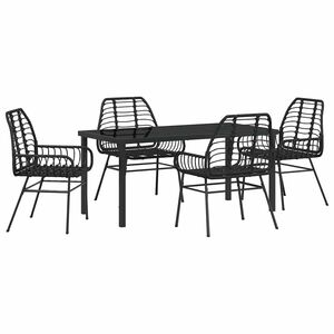 vidaXL Hage Spisegruppe 5 pcs Svart polyrotting