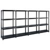 vidaXL Oppbevaringshylle 4 niv&aring;er svart 244x30,5x130 cm plast