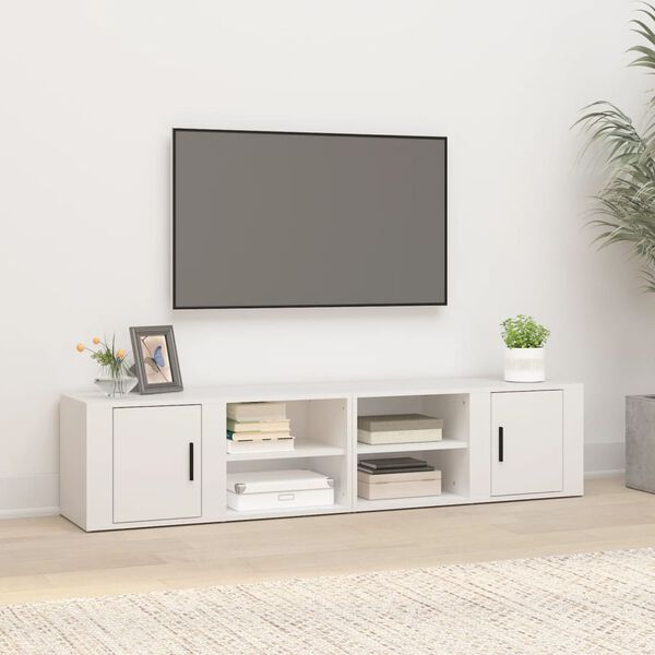 vidaXL TV-benker 2 stk hvit 80x31,5x36 cm konstruert tre