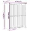vidaXL Garderobe BODO hvit 146x53,5x173 cm heltre furu