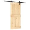 vidaXL Skyved&oslash;r Naturlig og svart 90 x 210 cm Massiv Furu Tre