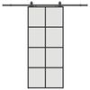 vidaXL Skyved&oslash;r med monteringssett svart 90x205 cm ESG-glass