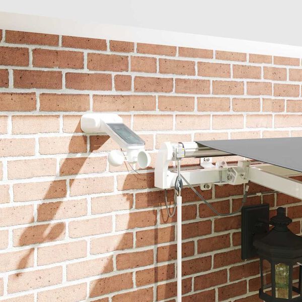 vidaXL Markiseramme med LED -stripelys Hvit 400 &times; 300 cm Aluminium