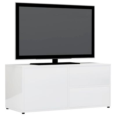 vidaXL TV-benk høyglans hvit 80x34x36 cm sponplate