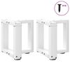 vidaXL Salongbordben T-formet 2 stk hvit 30x25x(30-31) cm st&aring;l