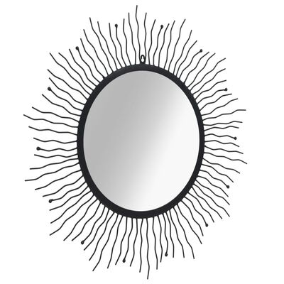 vidaXL Veggspeil solstråle 80 cm svart