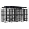 vidaXL Utend&oslash;rs hundeg&aring;rd med tak st&aring;l 7,37 m&sup2;
