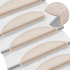 vidaXL Trappematter 15 stk 56x17x3 cm taupe halvrund