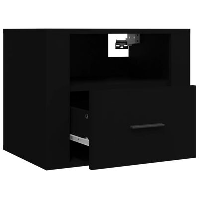 vidaXL Veggmontert nattbord svart 50x36x40 cm