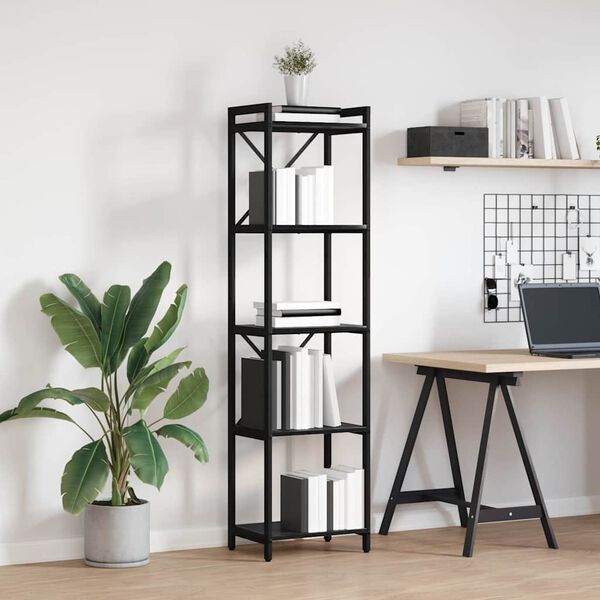 vidaXL Bokhylle Svart Eik 40 x 30 x 155 cm Konstruert tre