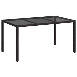 vidaXL Hagebord Svart 150 x 90 x 75 cm polyrotting