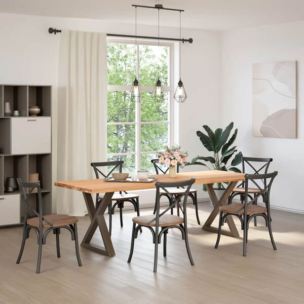 vidaXL Spisebordben 2 stk naturst&aring;l 70 x (72-73,3) cm st&aring;l