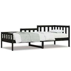 vidaXL Dagseng svart 80x200 cm heltre furu