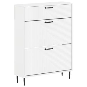 vidaXL Sko Skap HAARLEM 78 x 24 x 103 cm Konstruert tre Hvit
