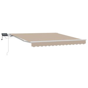 vidaXL Uttrekkbar markise Beige 350 x 250 cm Stoff og Aluminium
