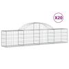 vidaXL Gabionkurver buede 20 stk 200x30x40/60 cm galvanisert jern