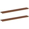 vidaXL Vinduplanker 2 stk. M&oslash;rk brun 140 x 20 x 2 cm Massivt Eiketre