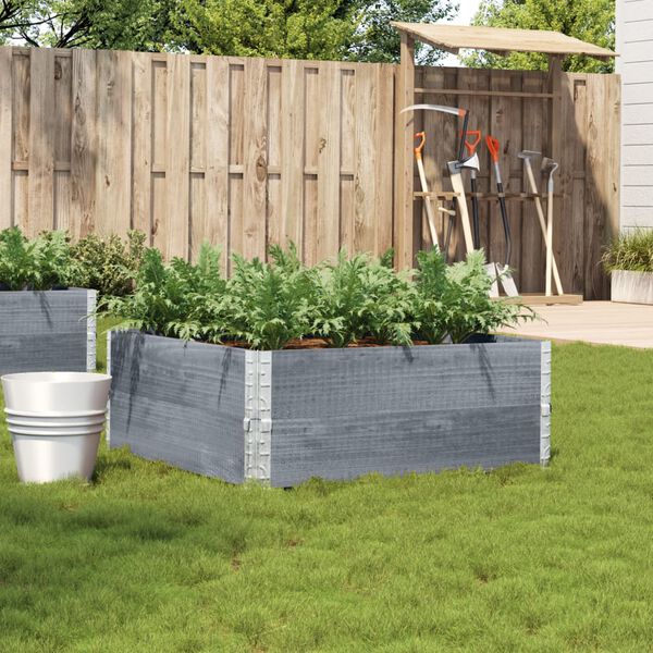 vidaXL Hageplantekasse gr&aring; 100x100 cm heltre furu