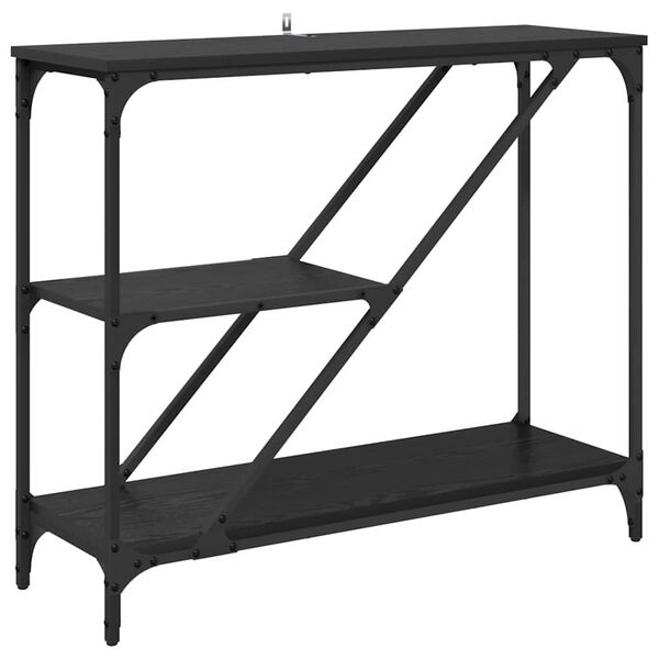 vidaXL Konsollbord Svart Eik 88,5 x 30 x 75 cm Konstruert tre