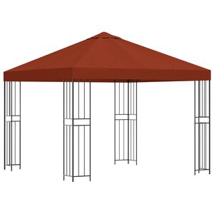 vidaXL Paviljong 3 x 3 m Terrakotta Polyester og st&aring;l 190 gsm