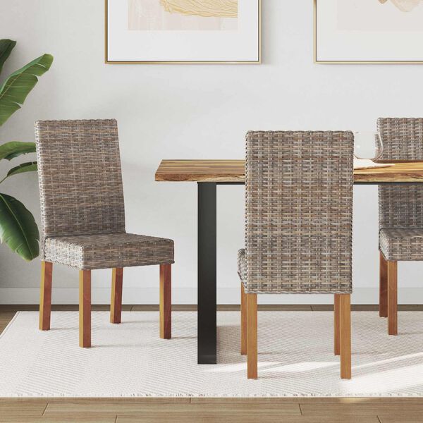 vidaXL Spisestuestol 2 pcs Kubu Gr&aring; 45 x 54 x 93 cm Massiv Mahogni Tre