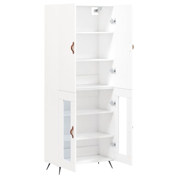 vidaXL Highboard hvit 69,5x34x180 cm konstruert tre