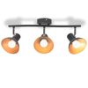 vidaXL Taklampe for 3 p&aelig;rer E27 svart og gull