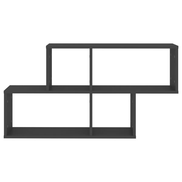 vidaXL Vegghylle grå 100x18x53 cm sponplate