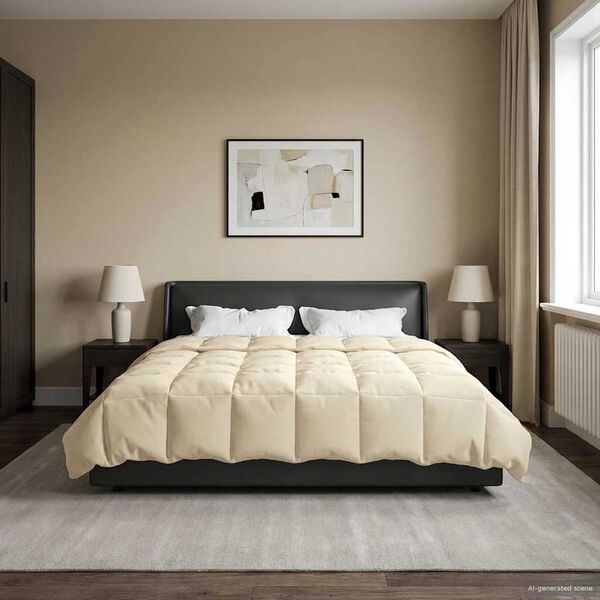 vidaXL Vinter Dynen Quilted Krem 220 x 260 cm Mikrofiber