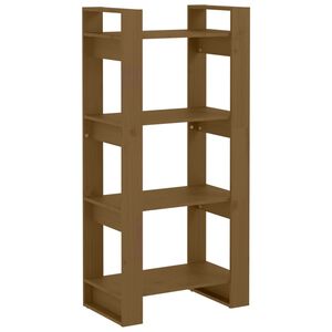 vidaXL Bokhylle/romdeler honningbrun 60x35x125 cm heltre