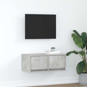 vidaXL TV-benk betonggr&aring; 60x31x25,5 cm konstruert tre