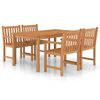 vidaXL 5-delers hagespisesett 150x90 cm heltre teak