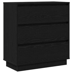 vidaXL Nattbordskap Svart Eik 71 x 34,5 x 75 cm Konstruert tre