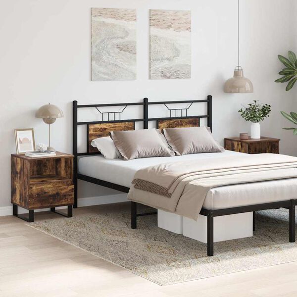 vidaXL Nattbord 2 stk røkt eik 40x35x50 cm konstruert tre