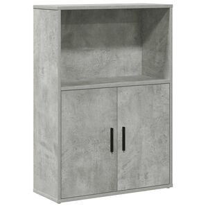 vidaXL Bokhylle betonggr&aring; 60x24x85 cm konstruert tre