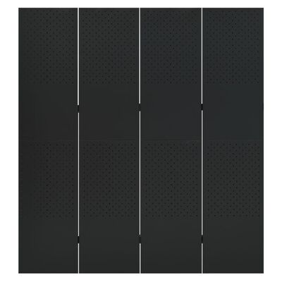 vidaXL Romdeler 4 paneler svart 160x180 cm stål