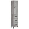 vidaXL Highboard grå sonoma 34,5x34x180 cm konstruert tre