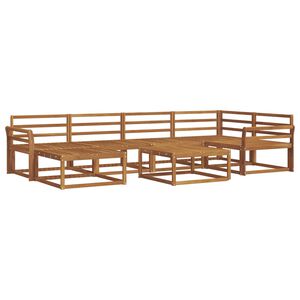 vidaXL Utend&oslash;rs sofa-sett 7 pcs Naturlig Solid akasietre