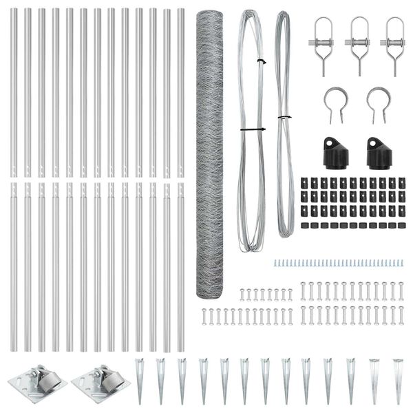 vidaXL Gjerdep&aring;le s&oslash;lv 25 x 1,6 m (50 mm nett) St&aring;l