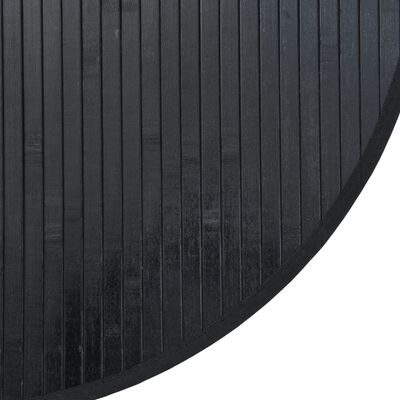 vidaXL Teppe rund svart 60 cm bambus
