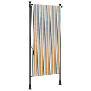 vidaXL Utend&oslash;rs rullegardin gul og hvit 100x270 cm stoff og st&aring;l