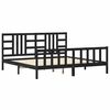 vidaXL Sengeramme med hodegavl svart 200x200 cm heltre