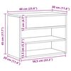 vidaXL Skohylle artisan eik 60x30x45 cm konstruert tre