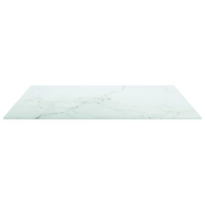 vidaXL Bordplate hvit 60x60 cm 6 mm herdet glass med marmor design