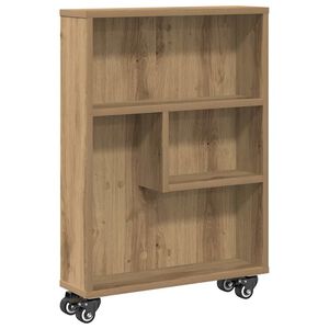 vidaXL Smal oppbevaringsvogn artisan eik 48x13x68 cm konstruert tre
