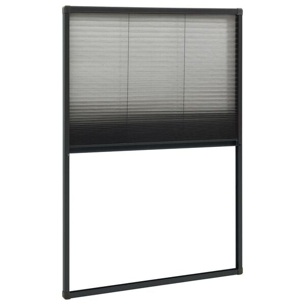 vidaXL Plissert insektskjerm for vindu aluminium antrasitt 80x160 cm