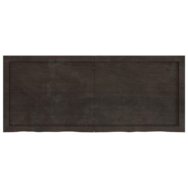 vidaXL Benkeplate til bad mørkebrun 120x50x(2-4) cm behandlet heltre