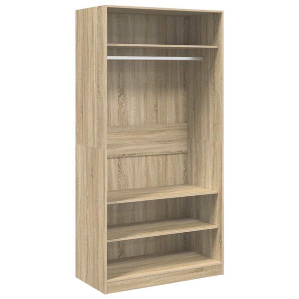 vidaXL Garderobe sonoma eik 100x50x200 cm konstruert tre