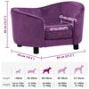 vidaXL Hundesofa burgunder 69x49x40 cm plysj