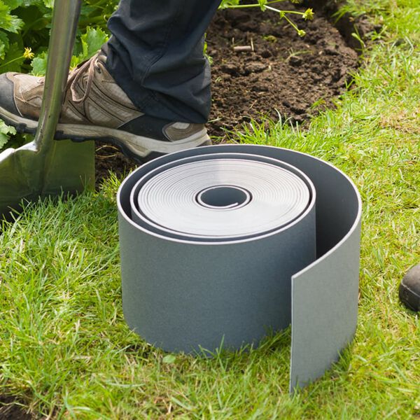 Nature Hagekant 0,15x10 m grå